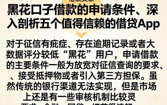 黑花口子借款的申请条件，深入剖析五个值得信赖的借贷app