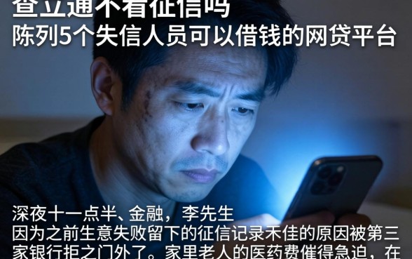 查立通不看征信吗，陈列5个失信人员可以借钱的网贷平台