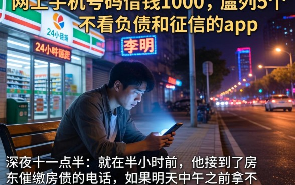 网上手机号码借钱1000，胪列5个不看负债和征信的app