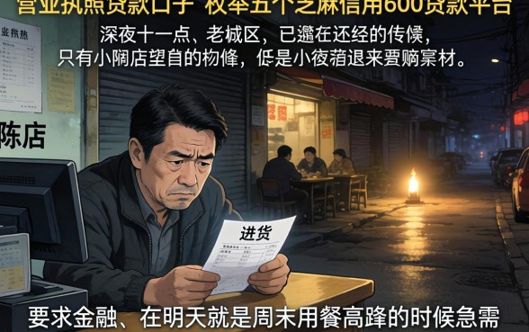 营业执照贷款口子，枚举五个芝麻信用600贷款平台