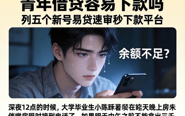 青年借贷容易下款吗，胪列五个新号易贷速审秒下款平台