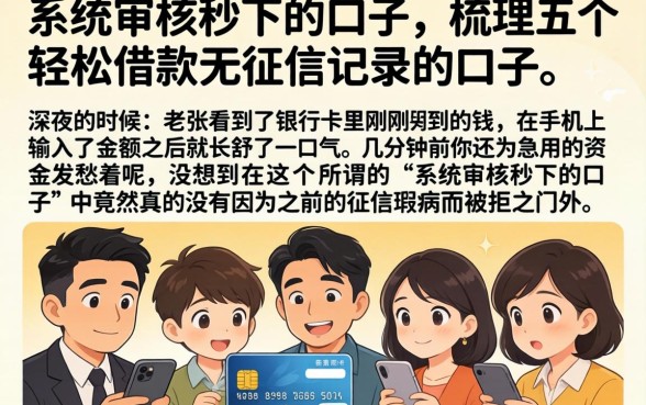 系统审核秒下的口子，梳理五个轻松借款无征信记录的口子