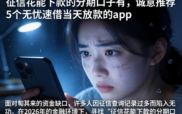征信花能下款的分期口子有，诚意推荐5个无忧速借当天放款的app