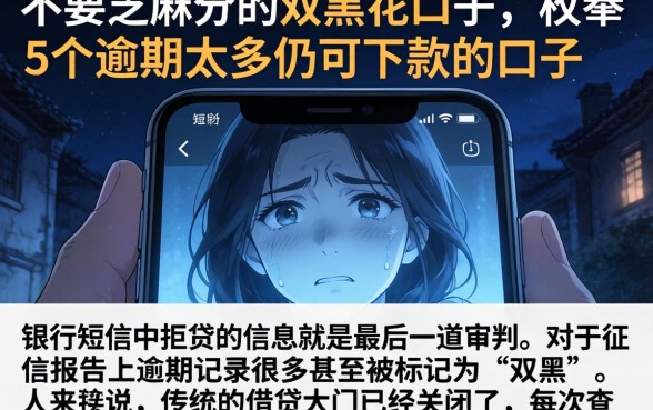 不要芝麻分的双黑花口子，枚举5个逾期太多仍可下款的口子