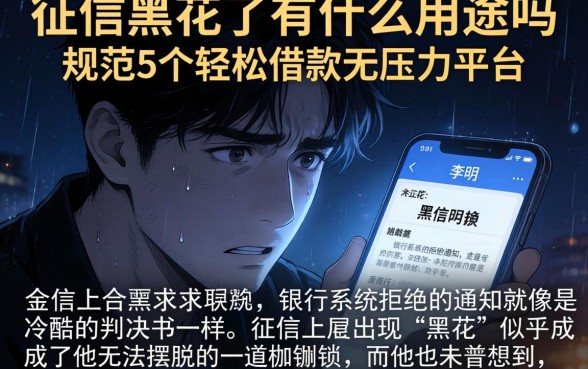 征信黑花了有什么用途吗，规整5个轻松借款无压力平台