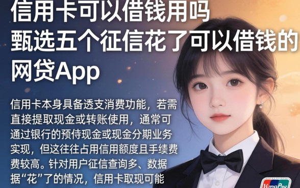 信用卡可以借钱用吗，甄选五个征信花了可以借钱的网贷app