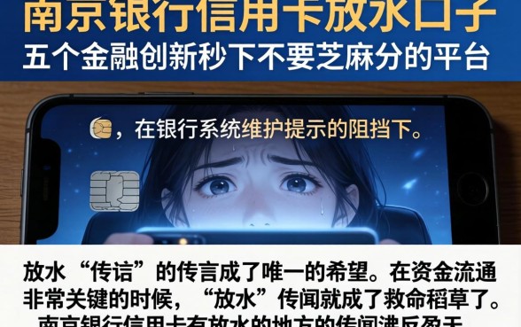 南京银行信用卡放水口子，详细阐述五个金融创新秒下不要芝麻分的平台