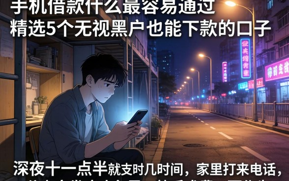 手机借款什么最容易通过，精选5个无视黑户也能下款的口子
