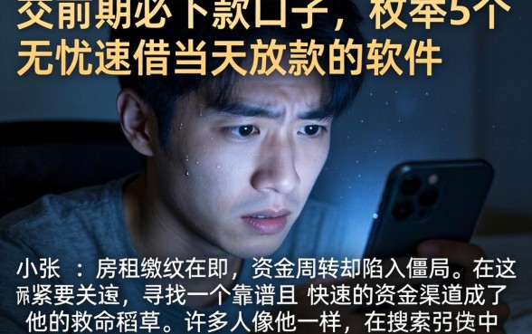 交前期必下款的口子，枚举5个无忧速借当天放款的软件