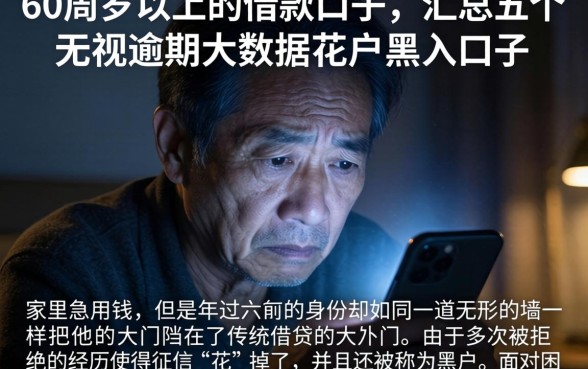 60周岁以上的借款口子，汇总五个无视逾期大数据花户黑户口子