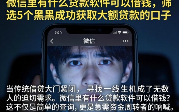 微信里有什么贷款软件可以借钱，筛选5个黑户成功获取大额贷款的口子