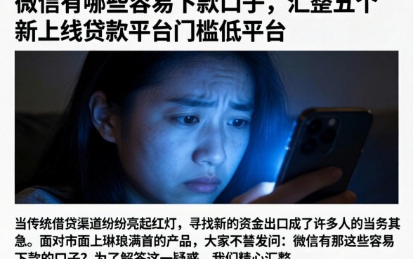 微信有哪些容易下款的口子，汇整五个新上线贷款平台门槛低平台