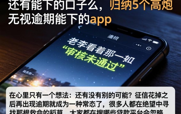 还有能下的口子么，归纳5个高炮无视逾期能下的app