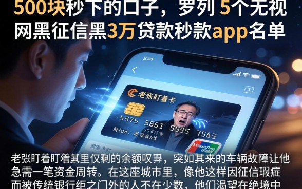 500块秒下的口子，罗列5个无视网黑征信黑3万贷款秒款app名单
