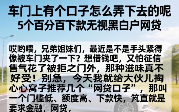 车门上有个口子怎么弄下去的呢，细致阐述5个百分百下款无视黑白户网贷