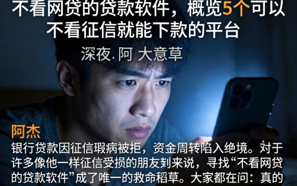 不看网贷的贷款软件，概览5个可以不看征信就能下款的平台