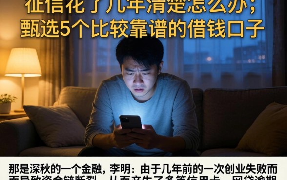 征信花了几年清楚怎么办，甄选5个比较靠谱的借钱口子