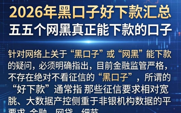 2026年黑口子好下款的，汇总五个网黑真正能下款的口子