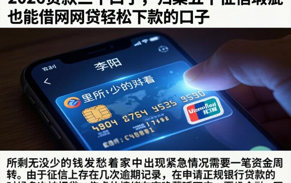 2026贷款三千的口子，归集五个征信瑕疵也能借网贷轻松下款的口子