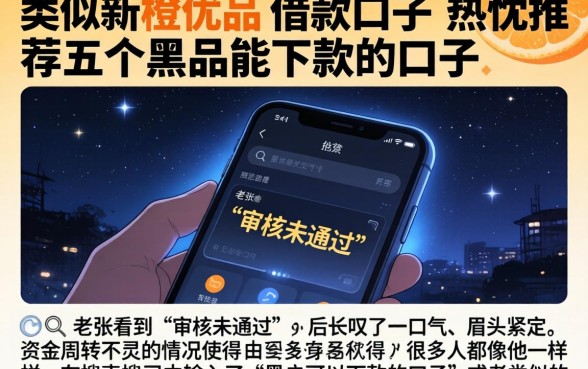 类似新橙优品的借款口子，热忱推荐五个黑户能下款的口子