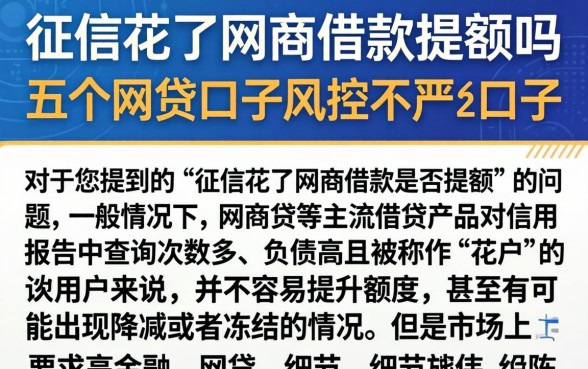 征信花了网商借款提额吗，归纳五个网贷口子风控不严的口子