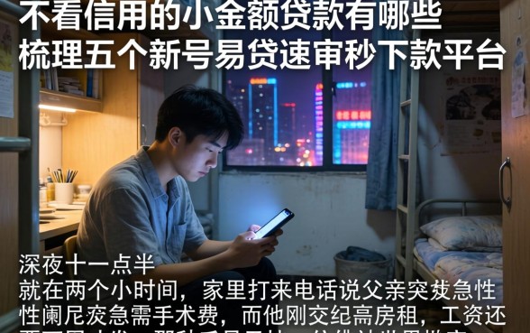 不看信用的小额贷款有哪些，梳理五个新号易贷速审秒下款平台