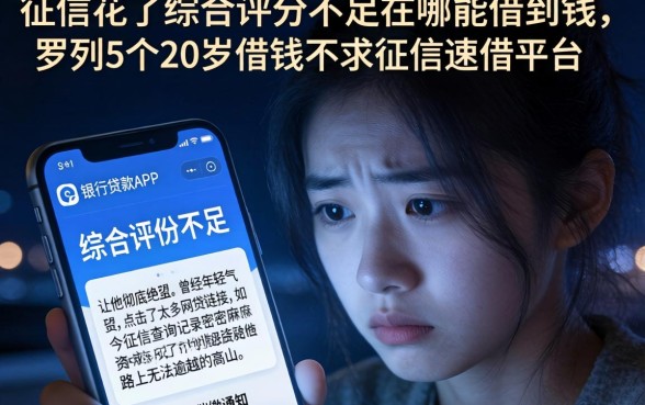 征信花了综合评分不足在哪能借到钱，罗列5个20岁借钱不求征信速借平台