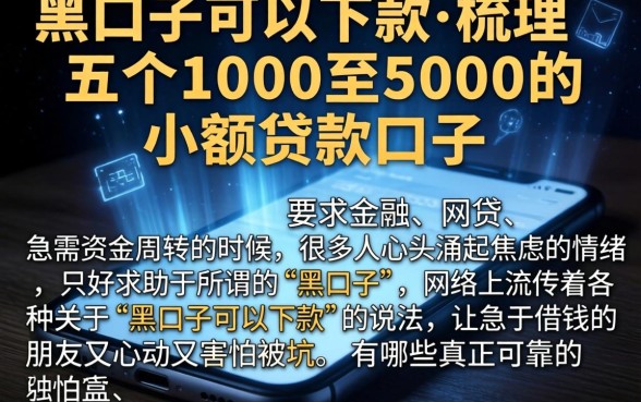 黑口子可以下款的，梳理五个1000至5000的小额贷款口子