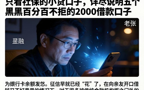 只看社保的小贷口子，详尽说明五个黑户百分百不拒的2000借款口子