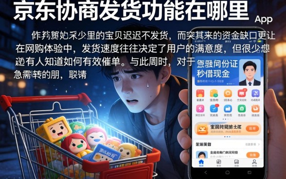 京东协商发货功能在哪里，陈列五个手机身份证秒借现金的app