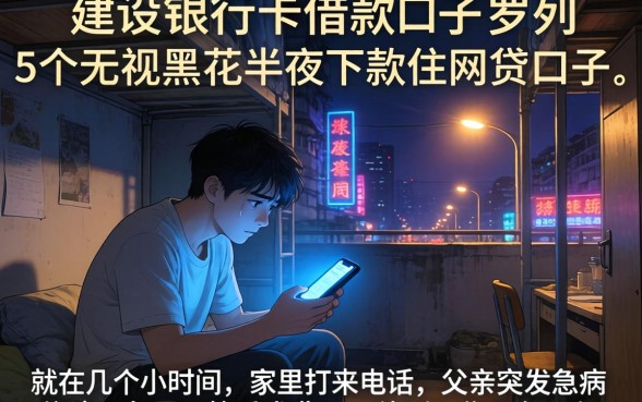 建设银行卡借款口子，罗列五个无视黑花半夜下款的网贷口子