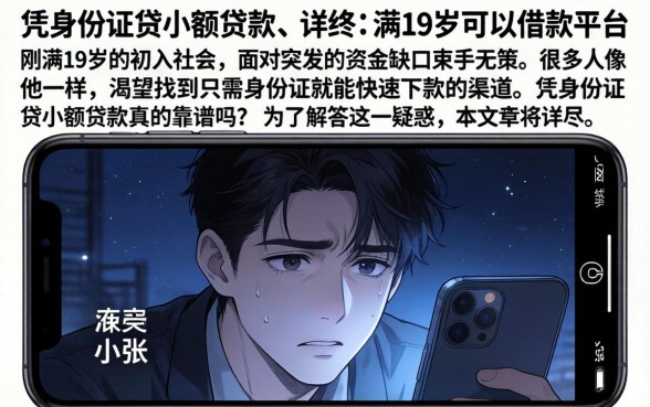 凭身份证贷小额贷款，详尽说明五个满19岁可以借款的平台