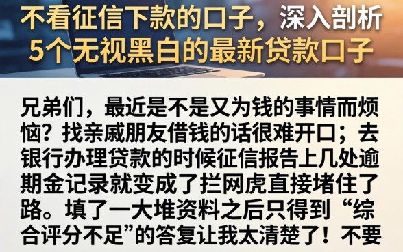 不看征信下款的口子，深入剖析5个无视黑白的最新贷款口子