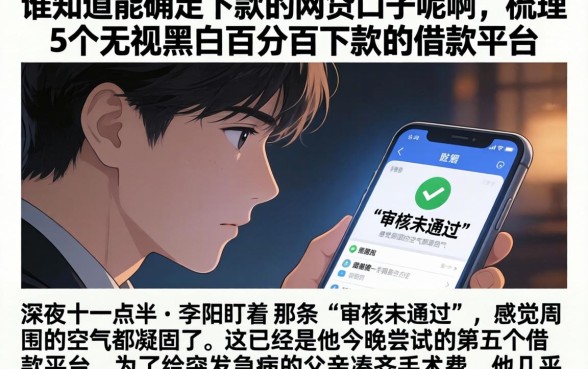 谁知道能确定下款的网贷口子呢啊，梳理5个无视黑白百分百下款的借款平台