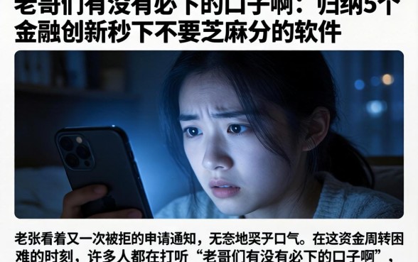 老哥们有没有必下的口子啊，归纳5个金融创新秒下不要芝麻分的软件