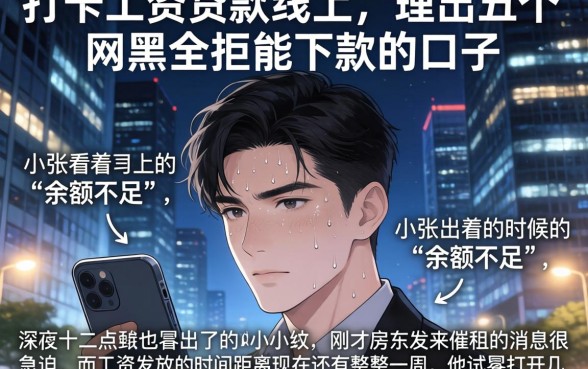 打卡工资贷款线上，理出五个网黑全拒能下款的口子