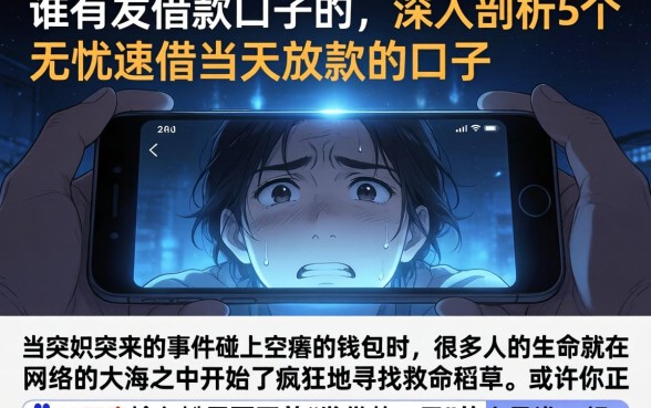 谁有发借款口子的，深入剖析5个无忧速借当天放款的口子