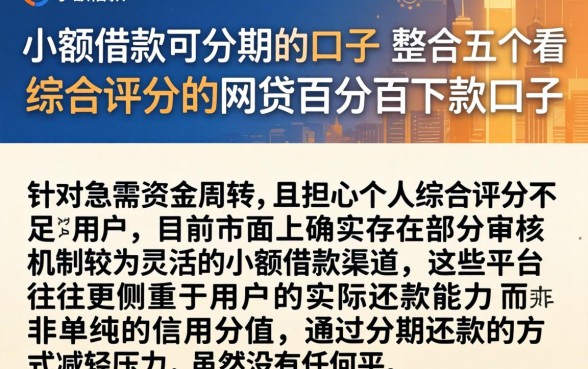 小额借款可分期的口子，整合五个不看综合评分的网贷百分百下款口子