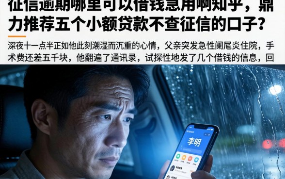 征信逾期哪里可以借钱急用啊知乎，鼎力推荐五个小额贷款不查征信的口子