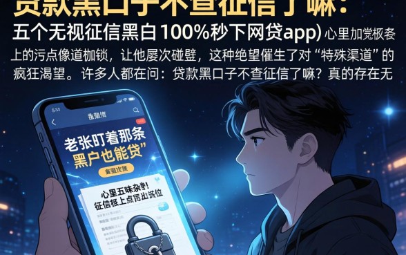贷款黑口子不查征信了嘛，详细阐述五个无视征信黑白100%秒下网贷app