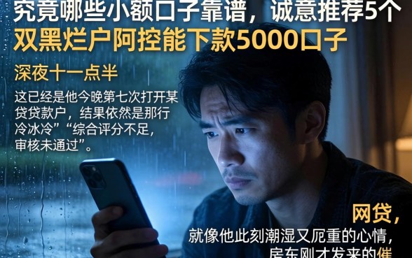 究竟哪些小额口子靠谱，诚意推荐5个双黑烂户风控能下款5000口子