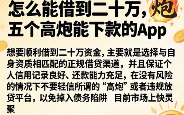 怎么能借到二十万，详尽说明五个高炮能下款的app
