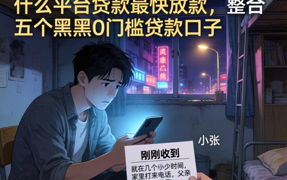 什么平台贷款最快放款，整合五个黑户0门槛贷款口子