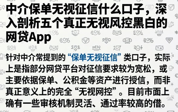 中介保单无视征信什么口子，深入剖析五个真正无视风控黑白的网贷app