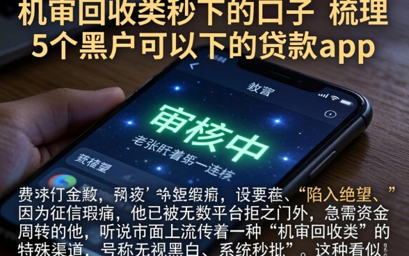 机审回收类秒下的口子，梳理5个黑户可以下的贷款app
