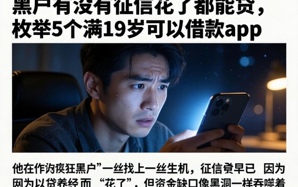 黑户有没有征信花了都能贷，枚举5个满19岁可以借款的app