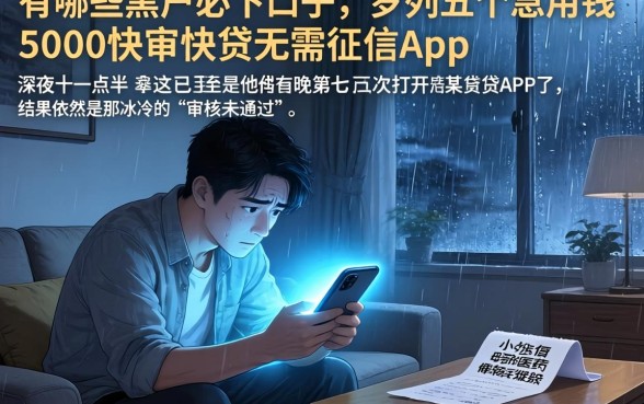 有哪些黑户必下口子,罗列五个急用钱5000快审快贷无需征信app