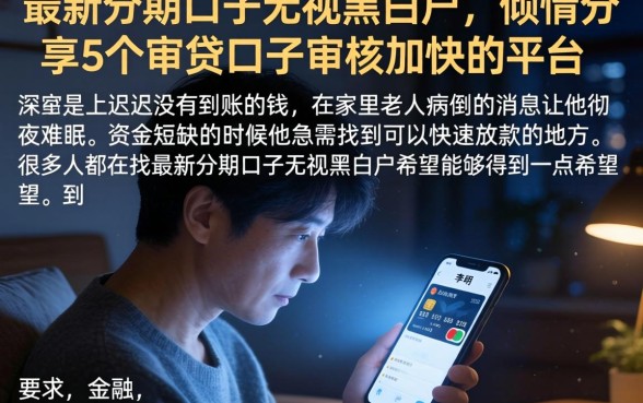 最新分期口子无视黑白户,倾情分享5个审贷口子审核加快的平台