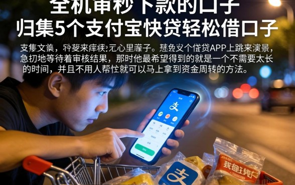 全机审秒下款的口子，归集5个支付宝快贷轻松借口子