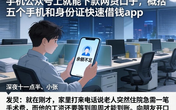 手机公众号上就能下款的网贷口子，概括五个手机和身份证快速借钱app